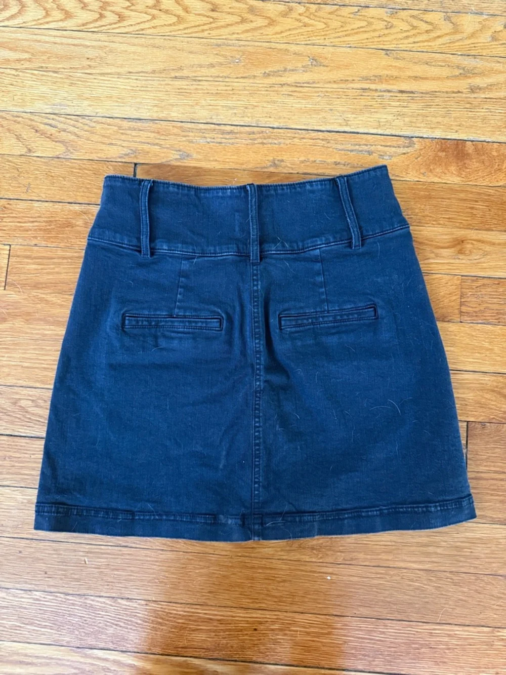 Pilcro Black Button-Front Denim Mini Skirt - Picture 2 of 6